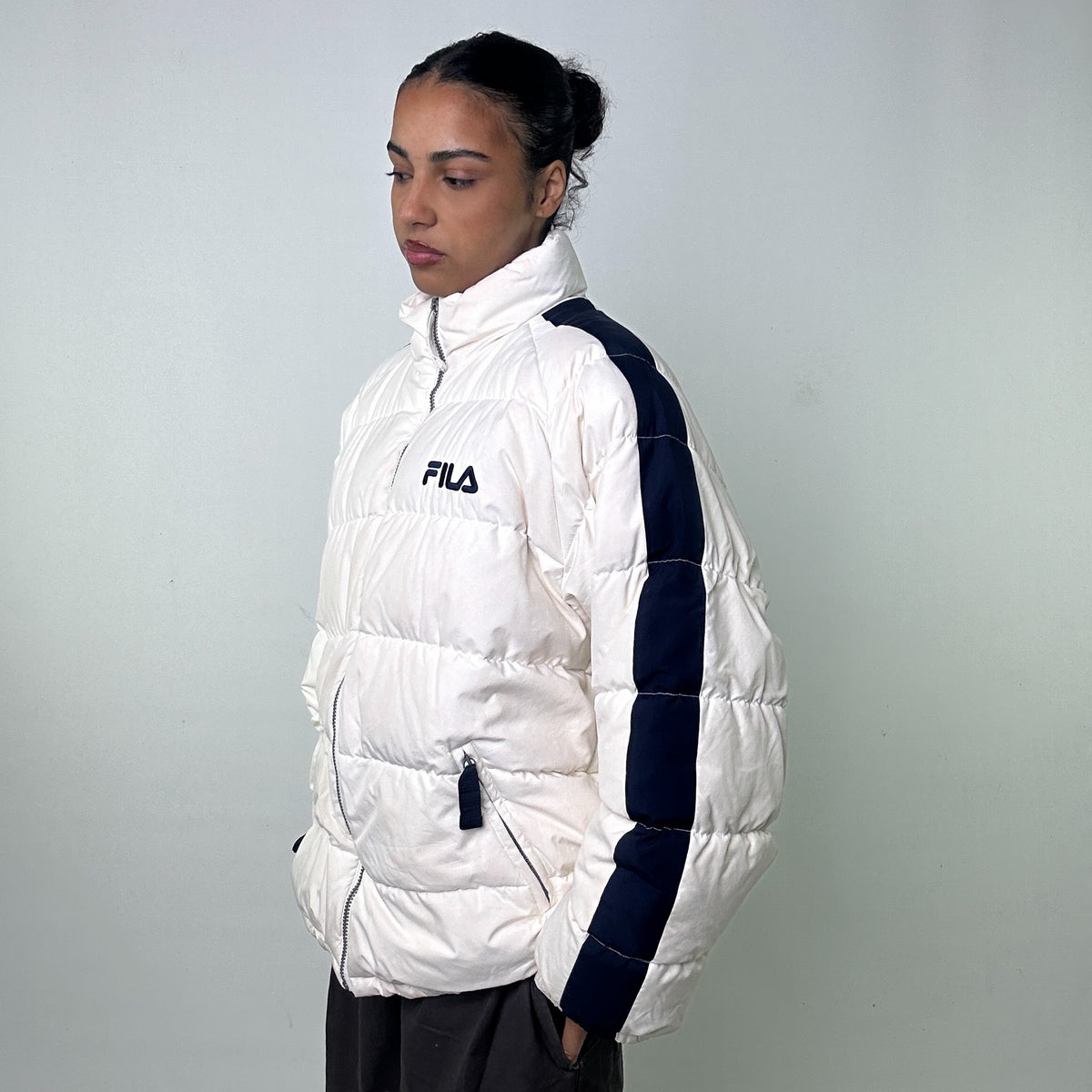 Fila white store puffer jacket