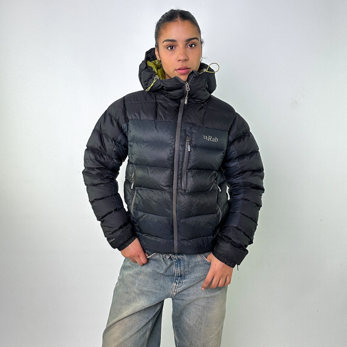 Dark Grey y2ks Rab Infinity Endurance Puffer Jacket Coat M 28 Vintage