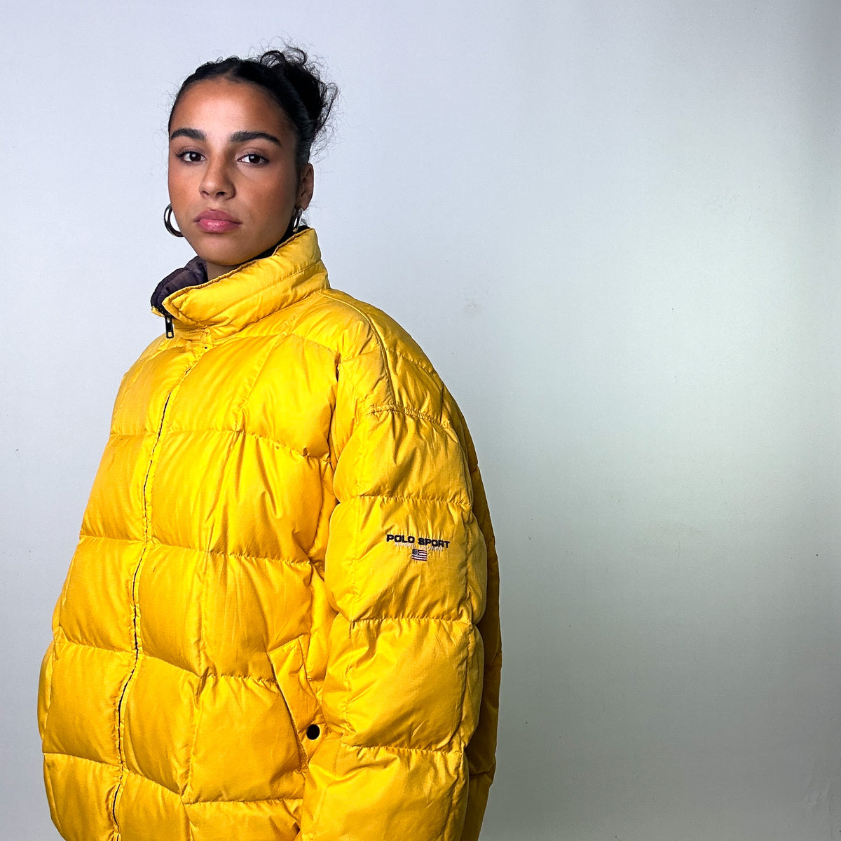 Yellow polo store puffer jacket