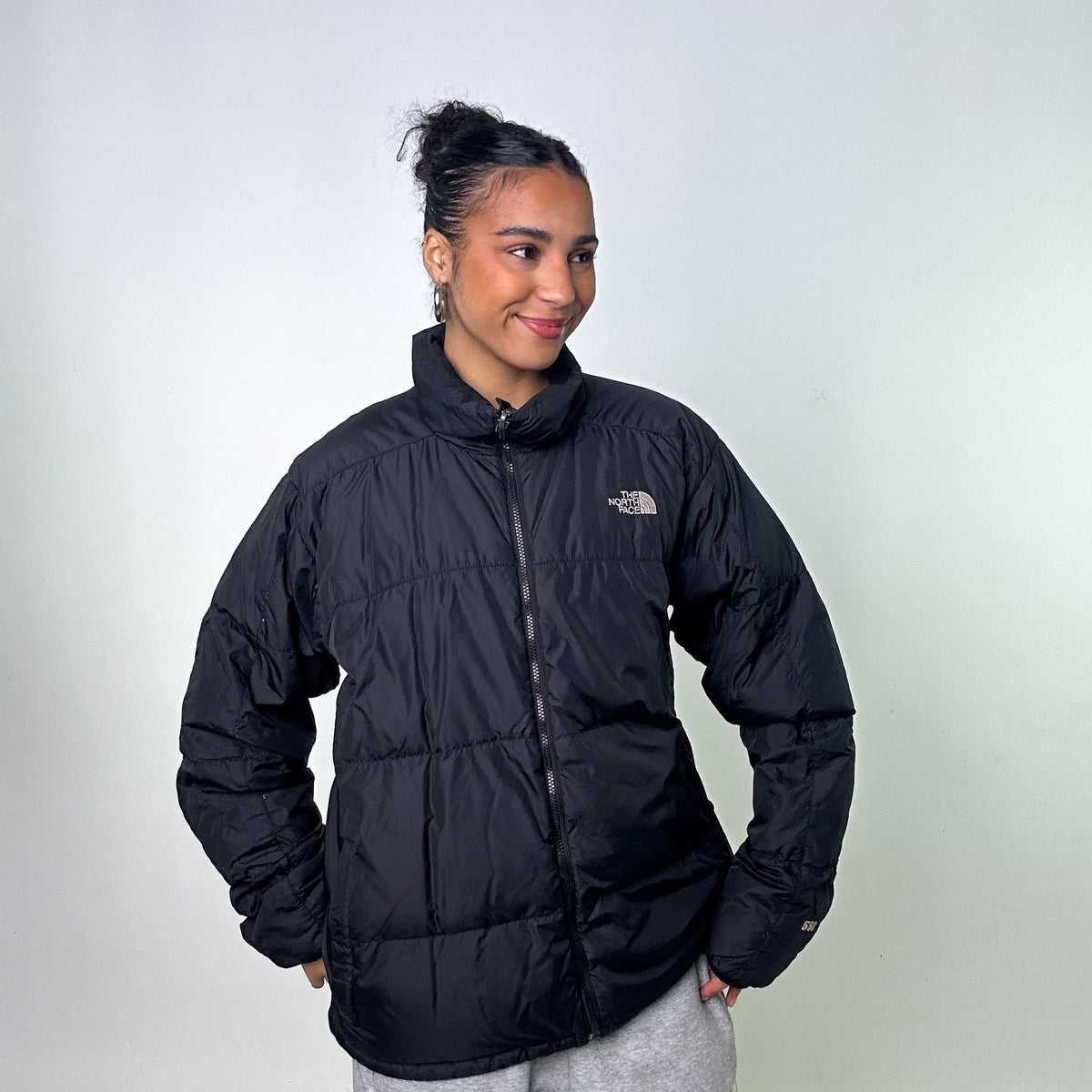 Black The North Face Nuptse 550 Puffer Jacket Coat (XL)