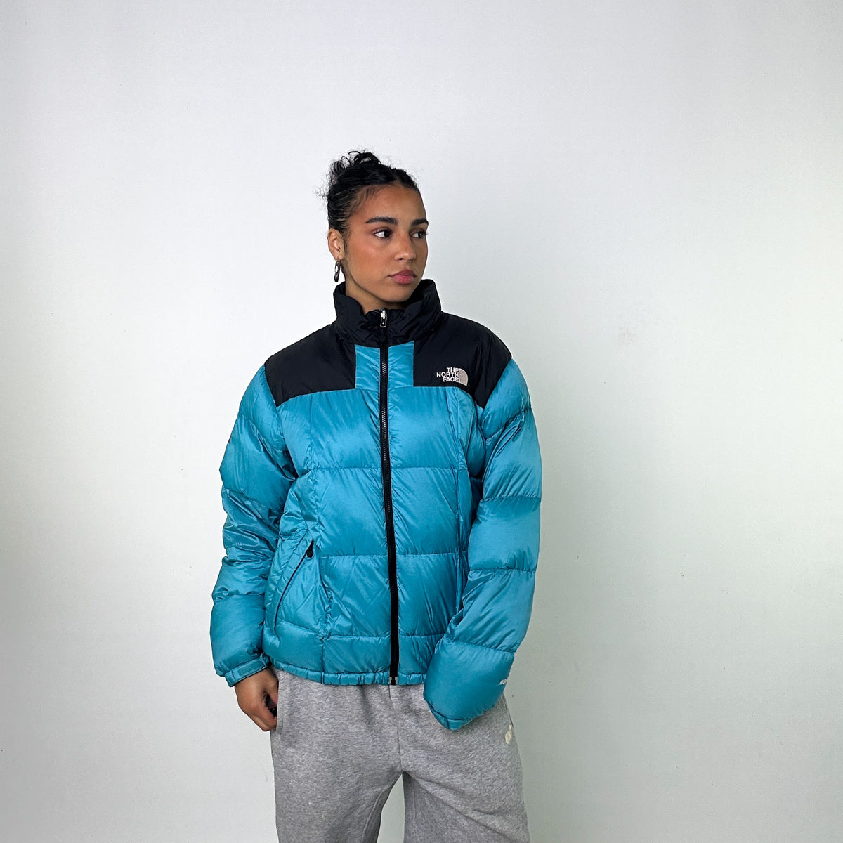 Blue Black The North Face Summit Series 800 Puffer Jacket Coat XL 28 Vintage