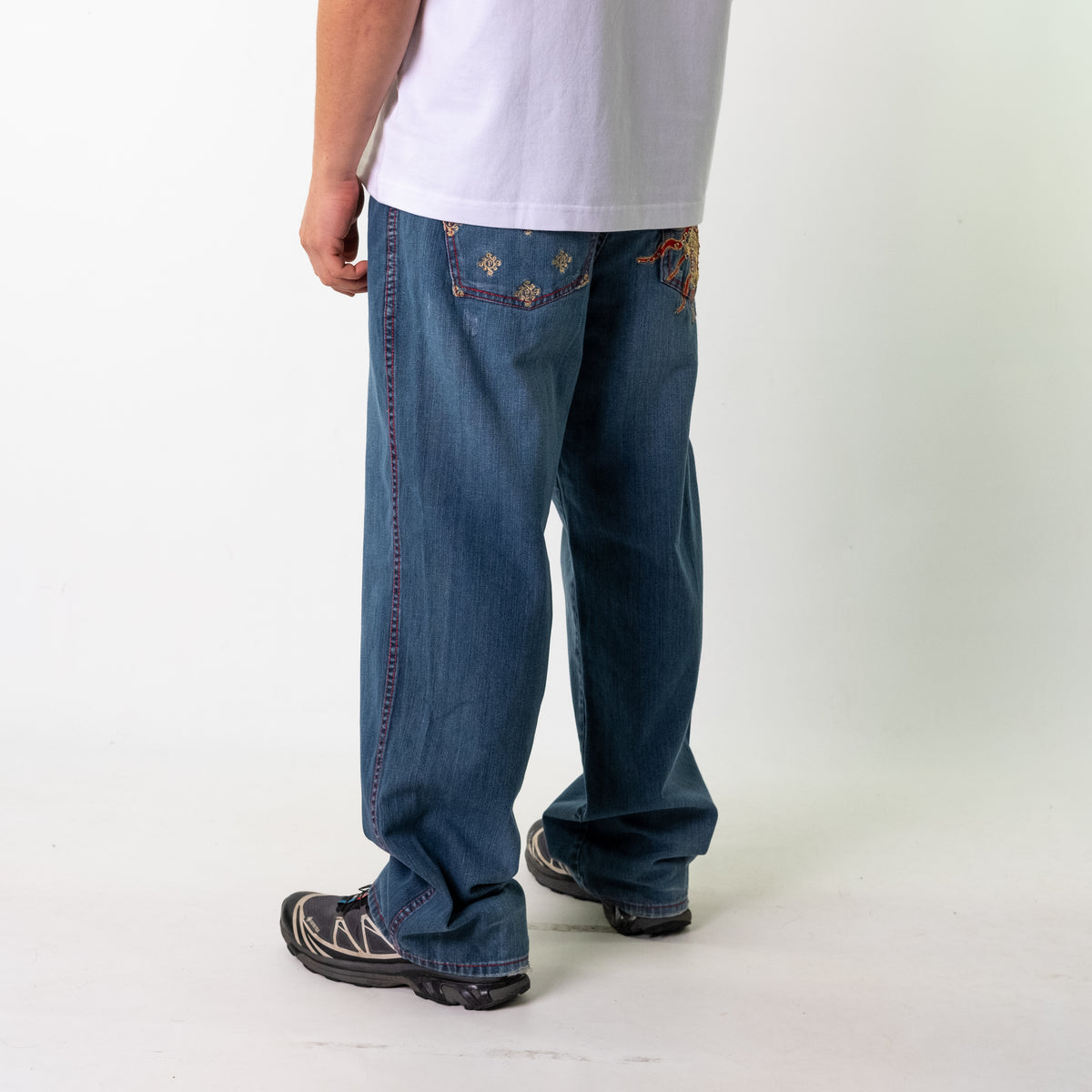 Blue Denim 90s Baggy Hip Hop Pelle Pelle Cargo Skater