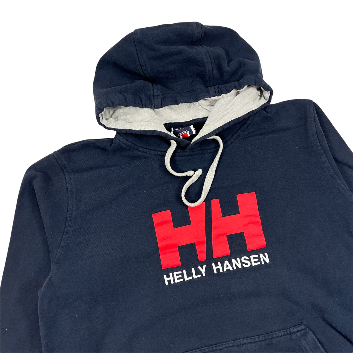 Navy Blue 90s Helly Hansen Embroidered Spellout Hoodie Sweatshirt (S)