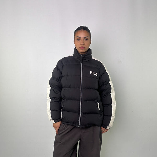 Black fila store puffer jacket