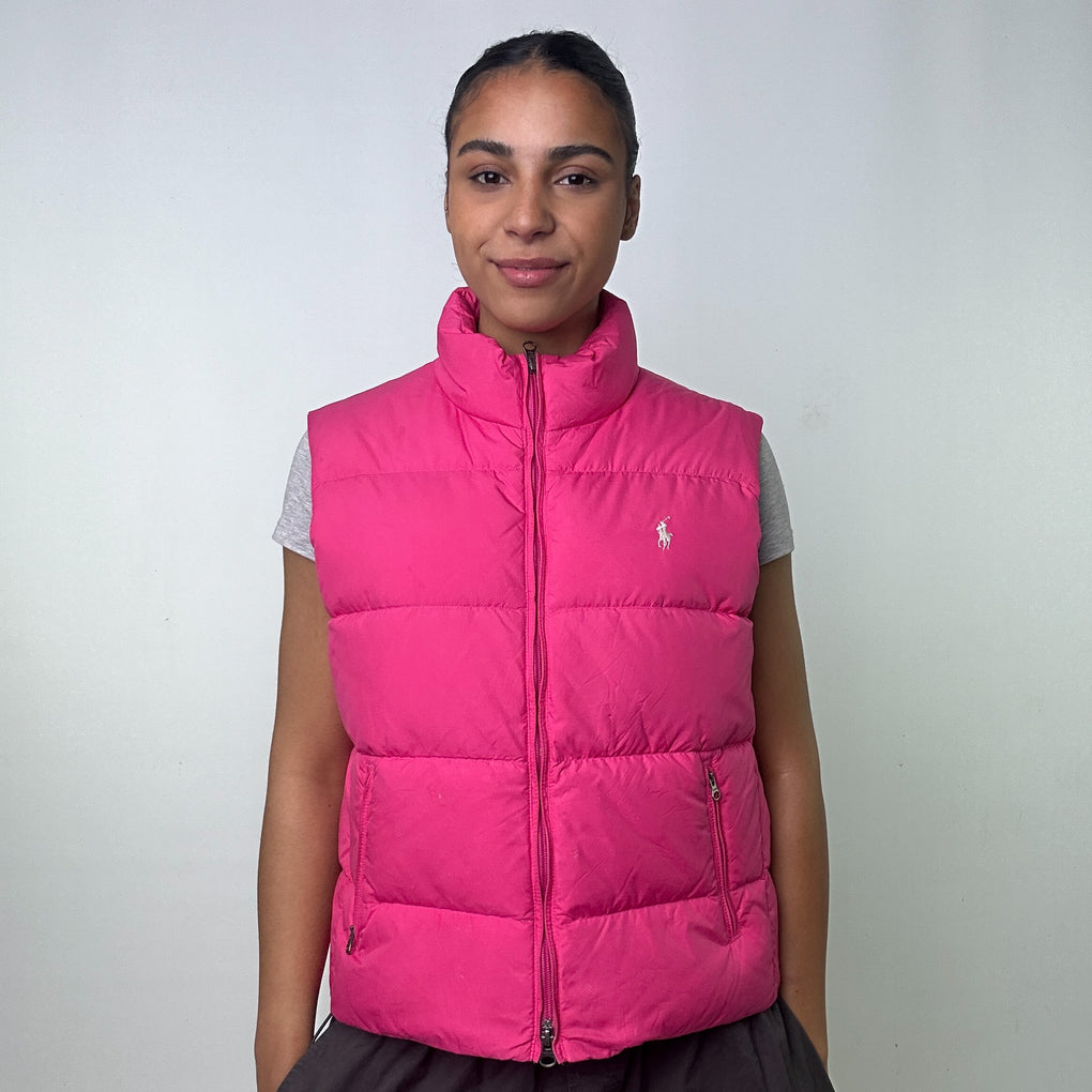 Pink polo cheap puffer jacket