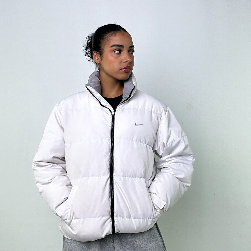 White nike bubble on sale jacket