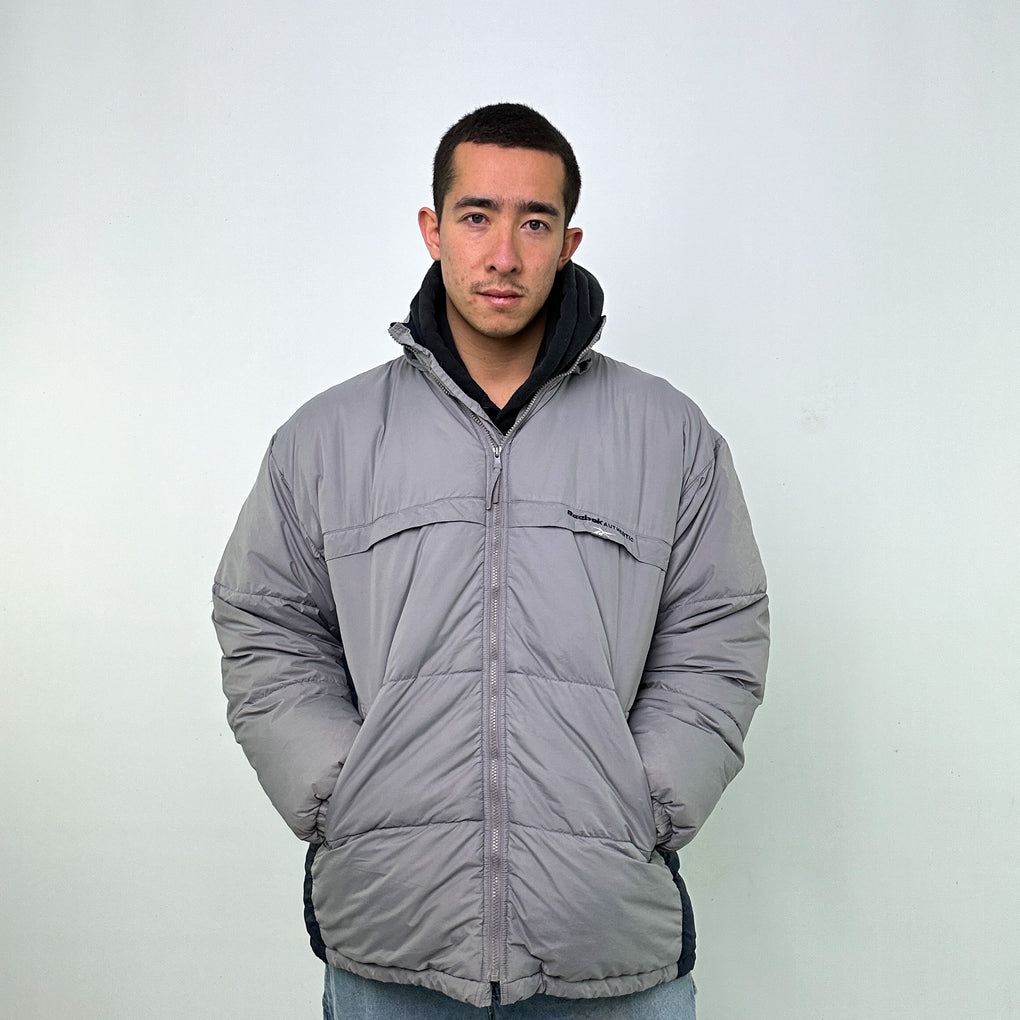 Reebok jacket sale vintage mens grey