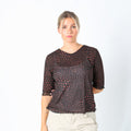 Black Y2K Sara Glenzer Mesh Top Print (L)