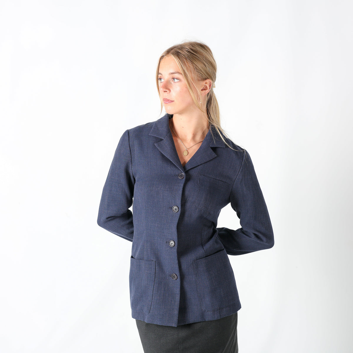 Navy Blue Y2K Max&Co. Blazer (6)