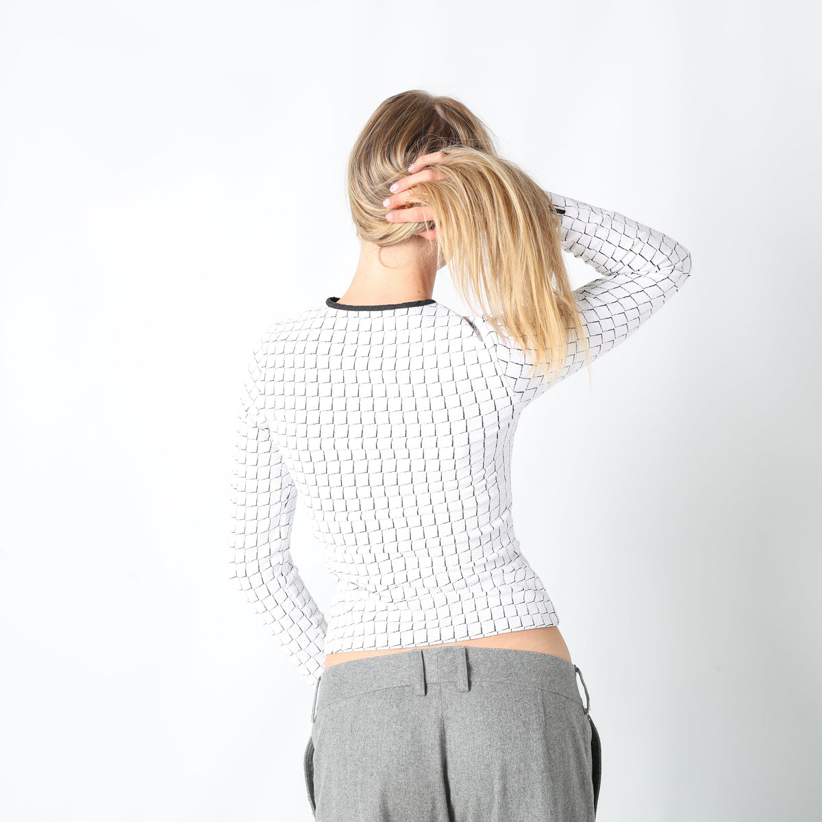 Ivory Y2K Rayure Woven Jacket (S)