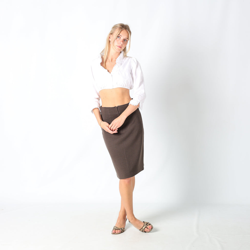 Brown Y2K Max Mara Formal Skirt (8)