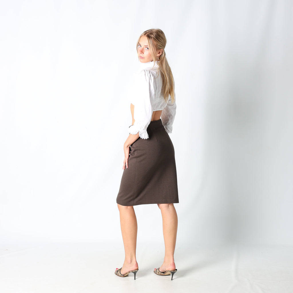 Brown Y2K Max Mara Formal Skirt (8)