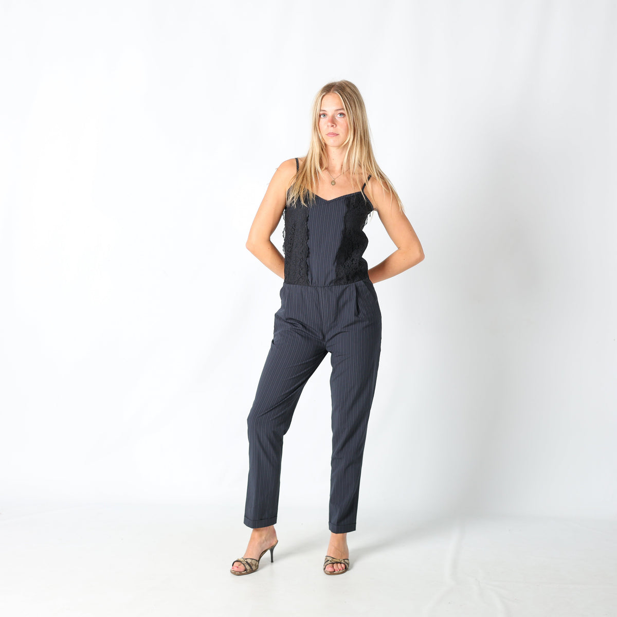 Navy Blue Y2K Gaudi Formal Jumpsuit (S)