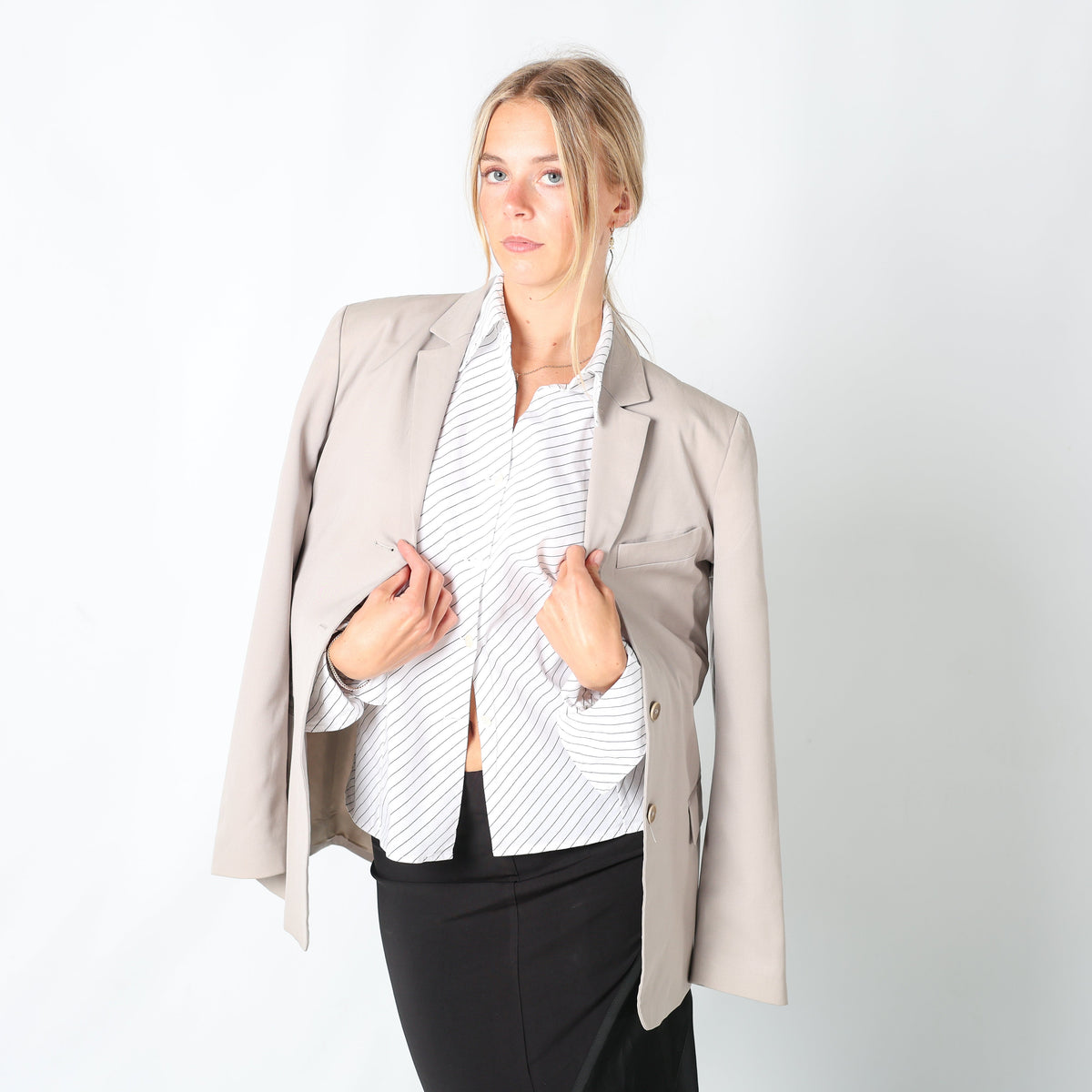 Beige Y2K Calvin Klein Blazer (M)