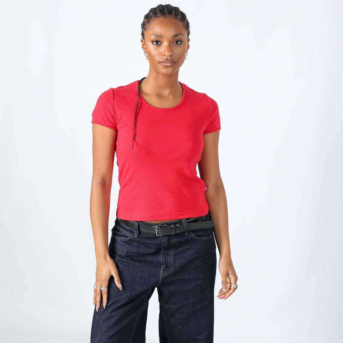Red Y2K Esprit Woven Top (M)