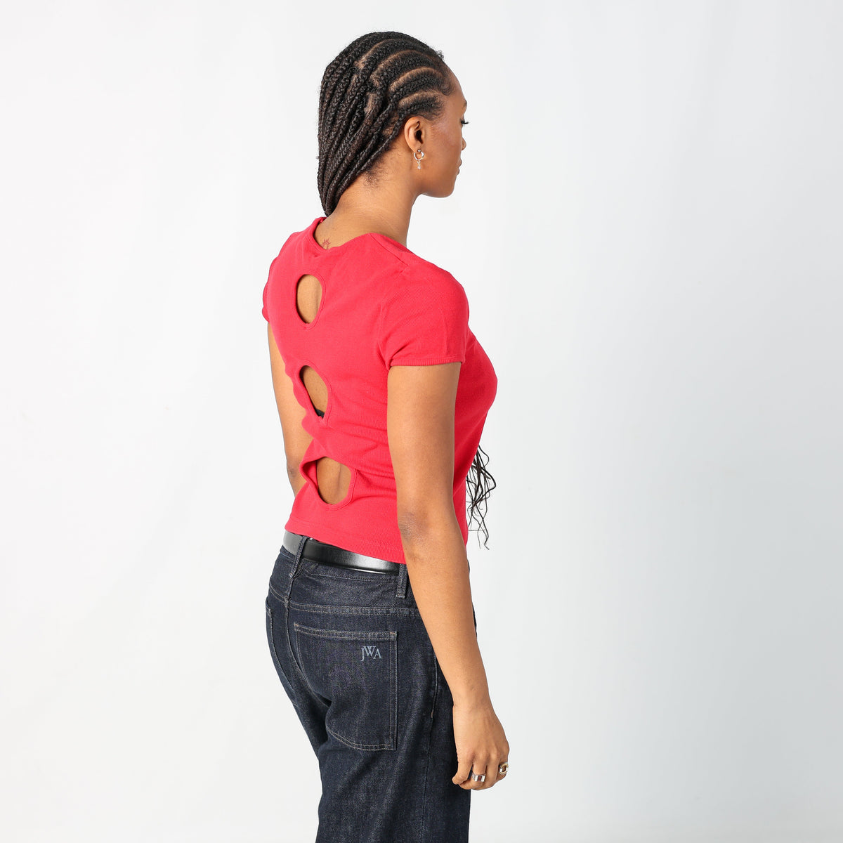 Red Y2K Esprit Woven Top (M)