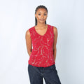 Red 90s Wangli Cami Beaded (L)