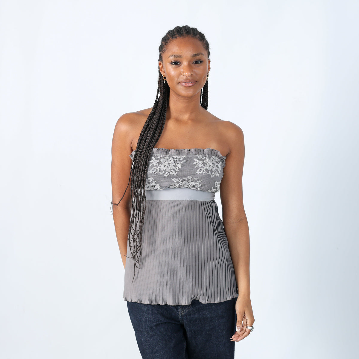 Light Grey 90s Intimissimi Cami Strapless (M)
