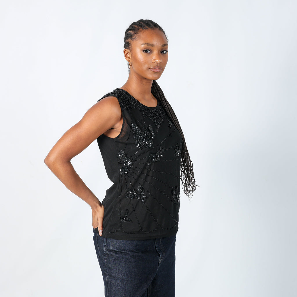Black Y2K Conos Cami Embellished (L)