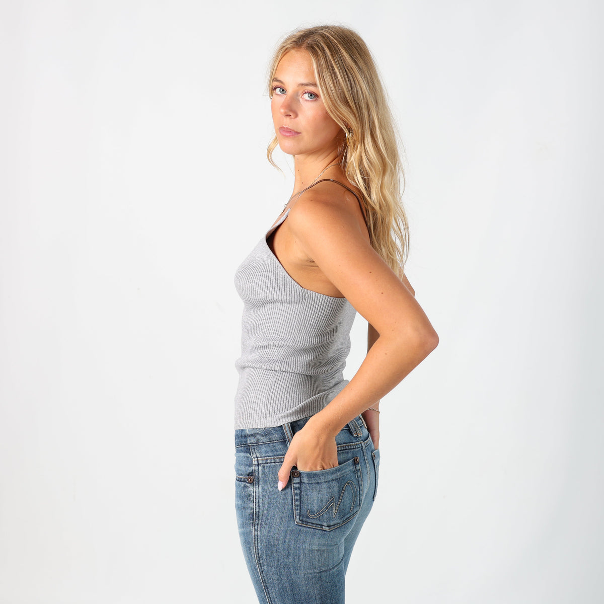 Light Grey Y2K Tally Weijl Cami (S)