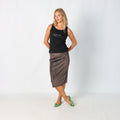 Brown Y2K Woven Midi Skirt Sequin (S)