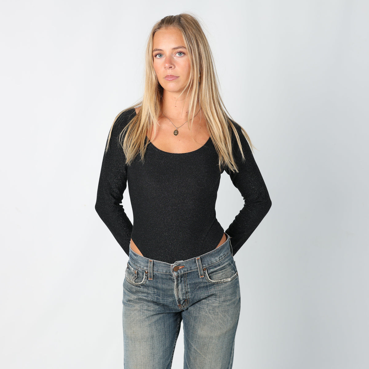 Black Y2K Missunion Bodysuit (S)