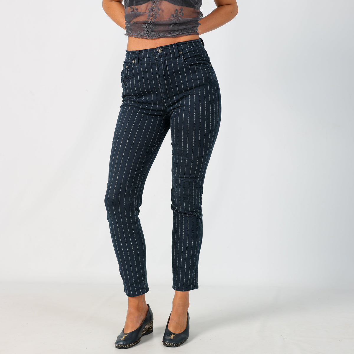 Navy Blue Y2K Moschino Casual Trousers (S)
