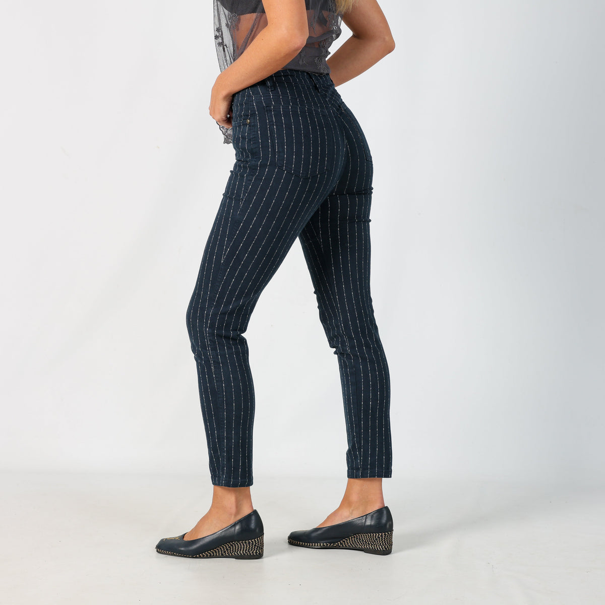 Navy Blue Y2K Moschino Casual Trousers (S)