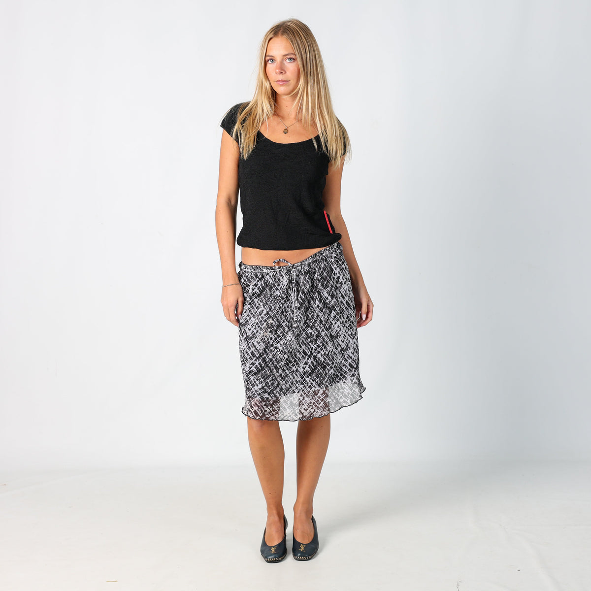 Grey Y2K BlueMotion Woven Midi Skirt (S)