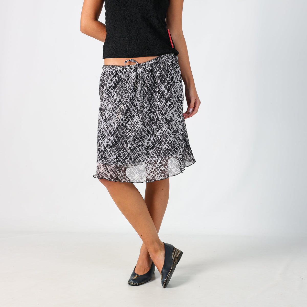 Grey Y2K BlueMotion Woven Midi Skirt (S)