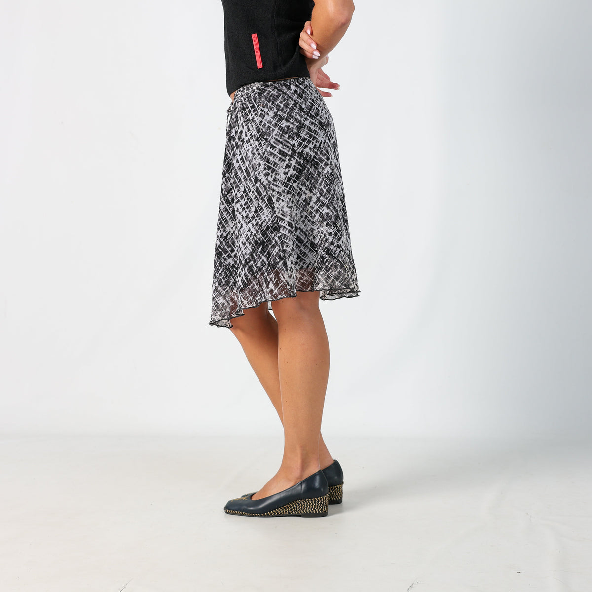 Grey Y2K BlueMotion Woven Midi Skirt (S)