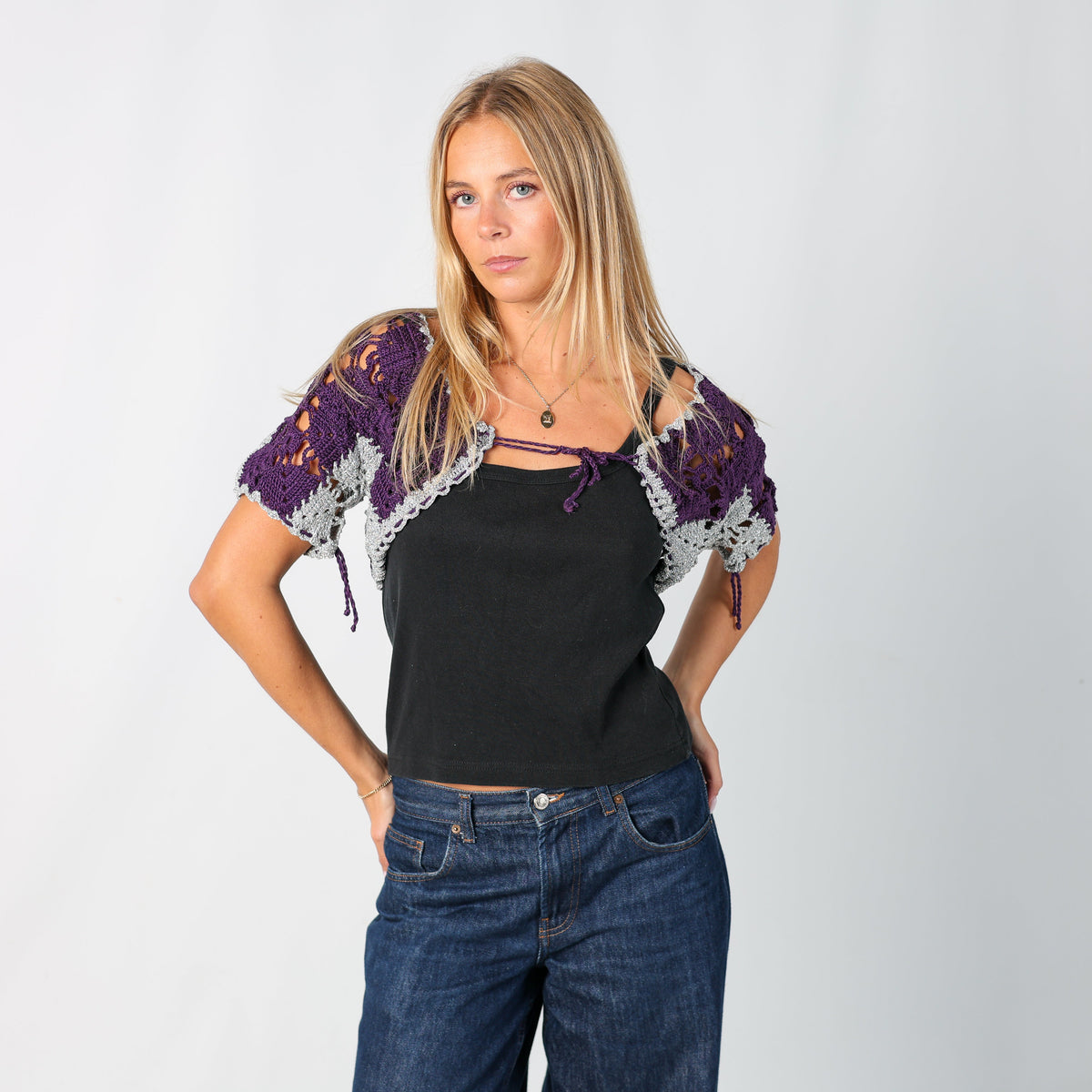 Purple Y2K Cardigan (S)