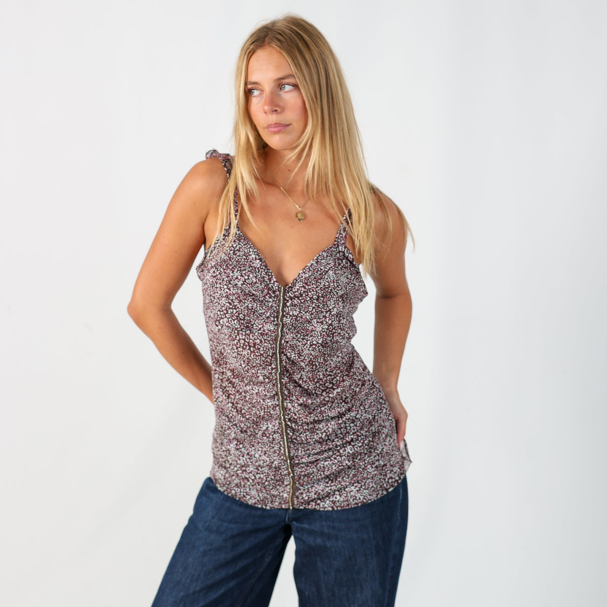 Brown Y2K Liu Jo Cami Semi Sheer (M)