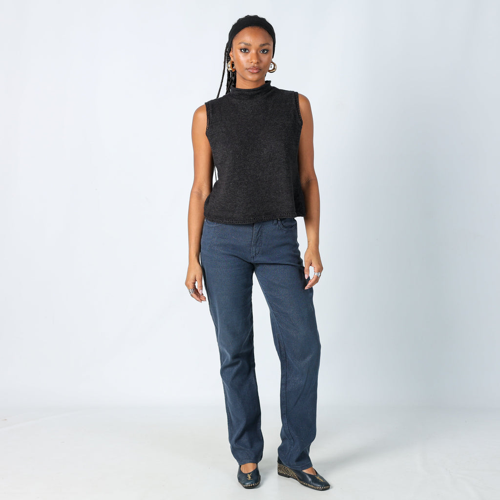 Navy Blue 90s Roberto Cavalli Straight Jeans Sparkle (10)