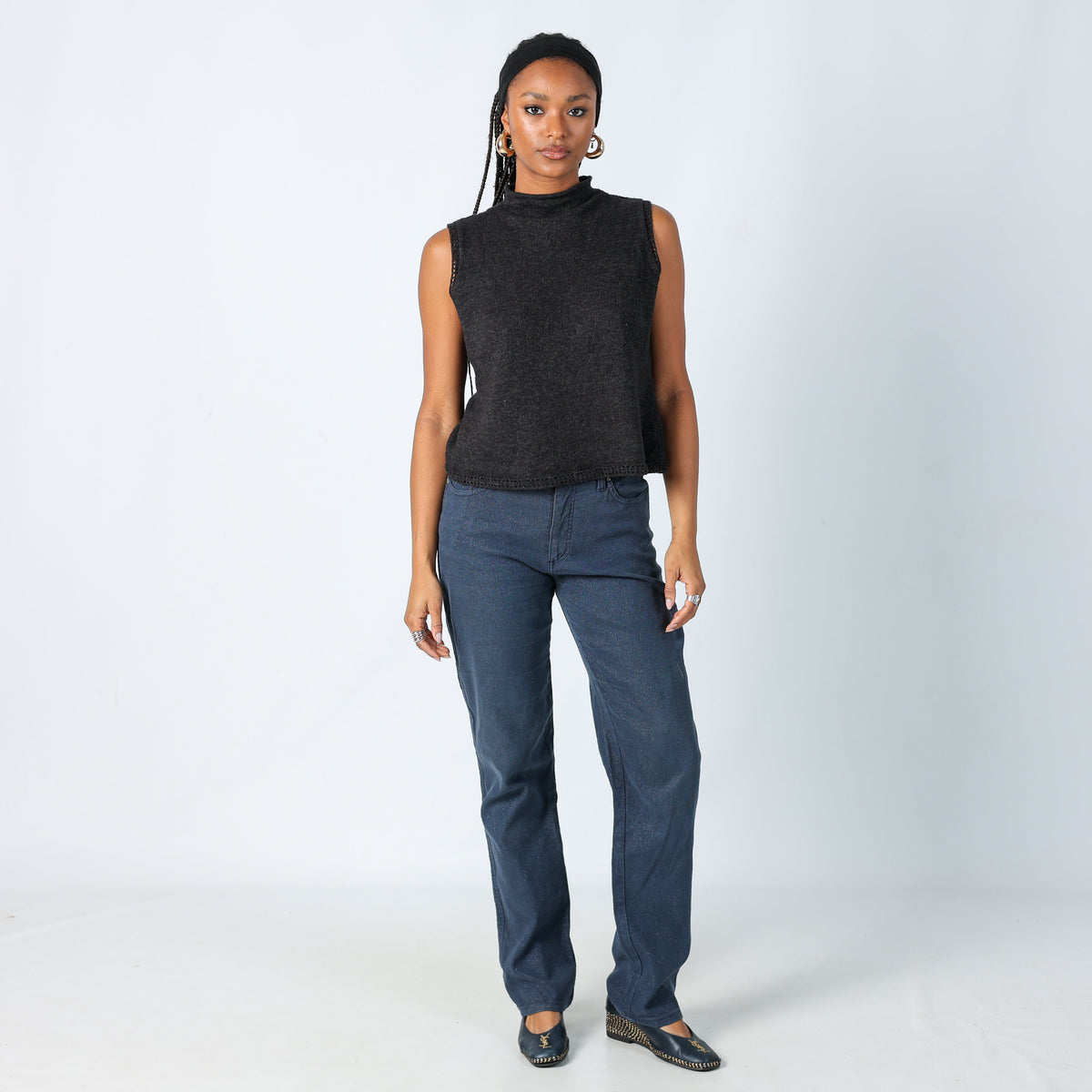 Navy Blue 90s Roberto Cavalli Straight Jeans Sparkle (10)