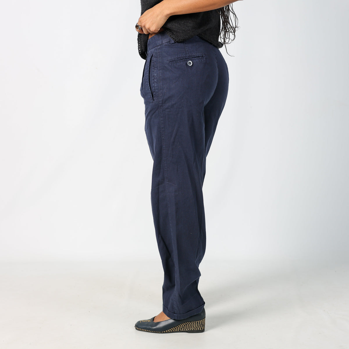 Navy Blue 90s C.P Company Woven Trousers (S)