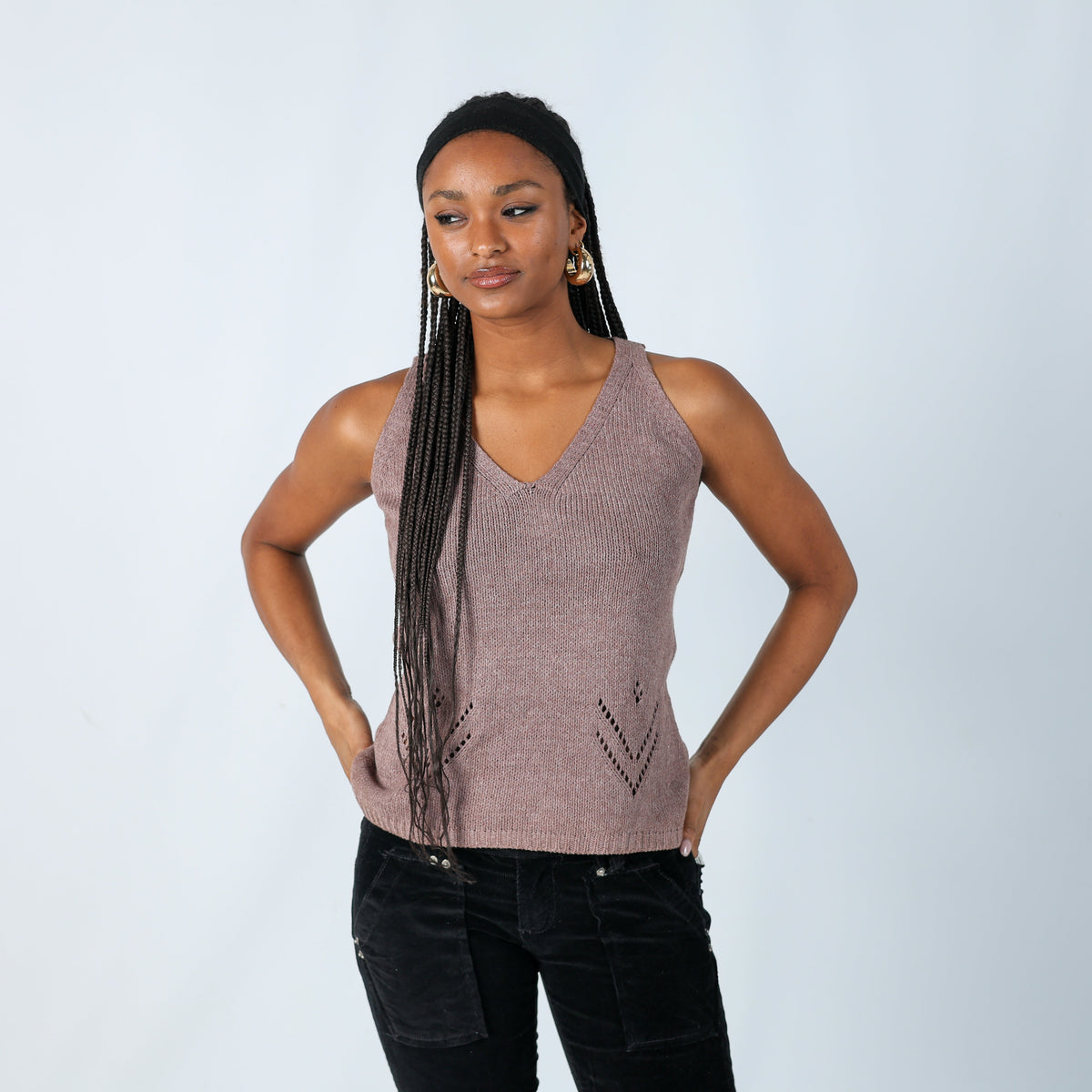 Brown Y2K NuoPai Knitted Top (M)