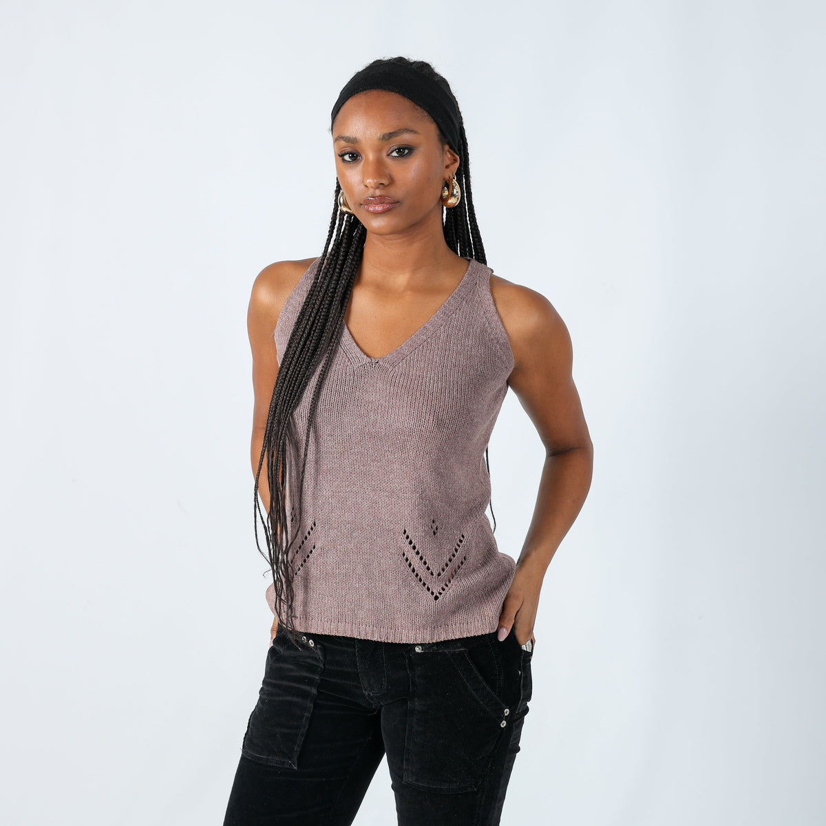 Brown Y2K NuoPai Knitted Top (M)