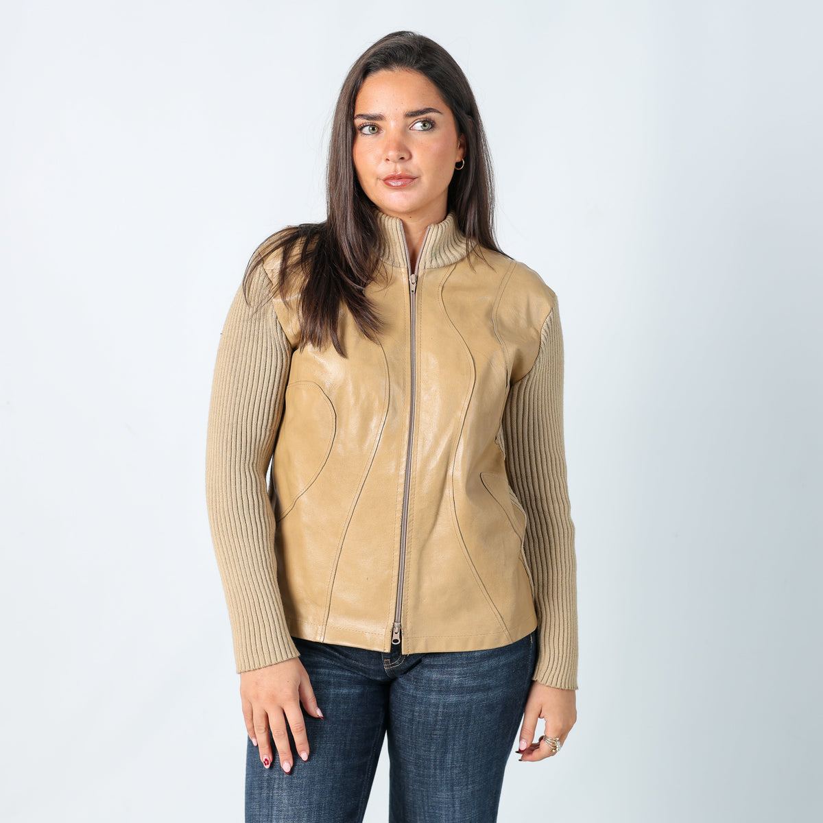 Tan 90s Leather Jacket (M)