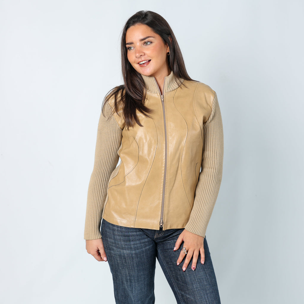 Tan 90s Leather Jacket (M)
