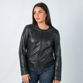 Black Y2K Conbipel Leather Jacket (L)