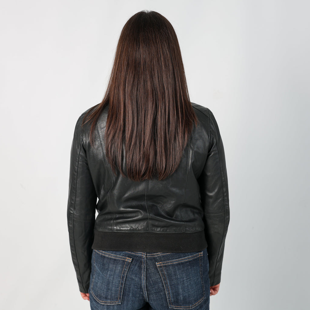 Black Y2K Conbipel Leather Jacket (L)
