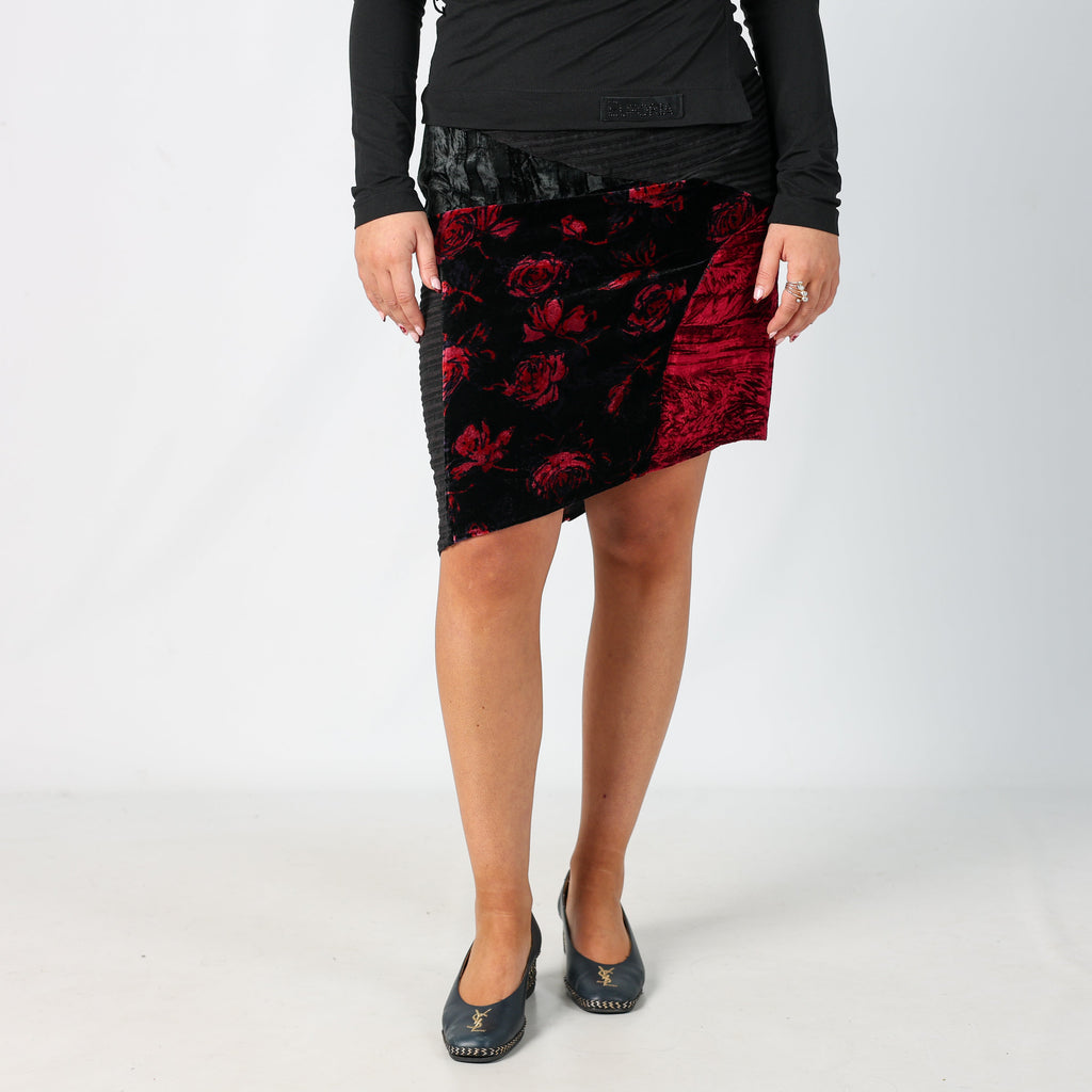 Black Y2K Mariella Burani Woven Midi Skirt floral (16)