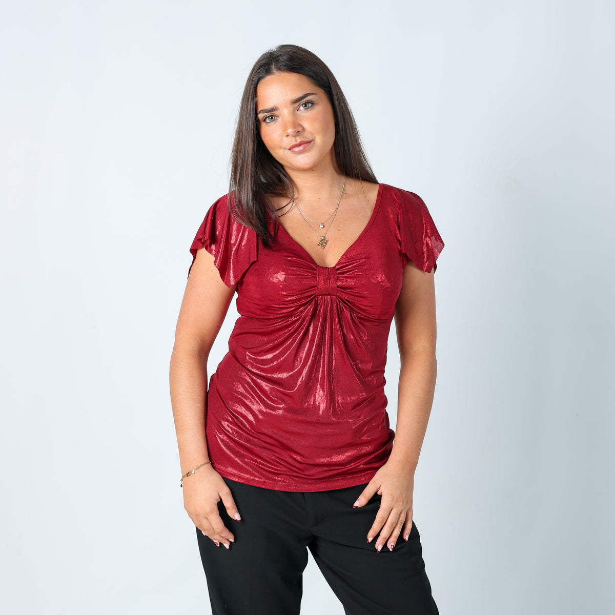 Red Y2K Orsay Blouse (M)