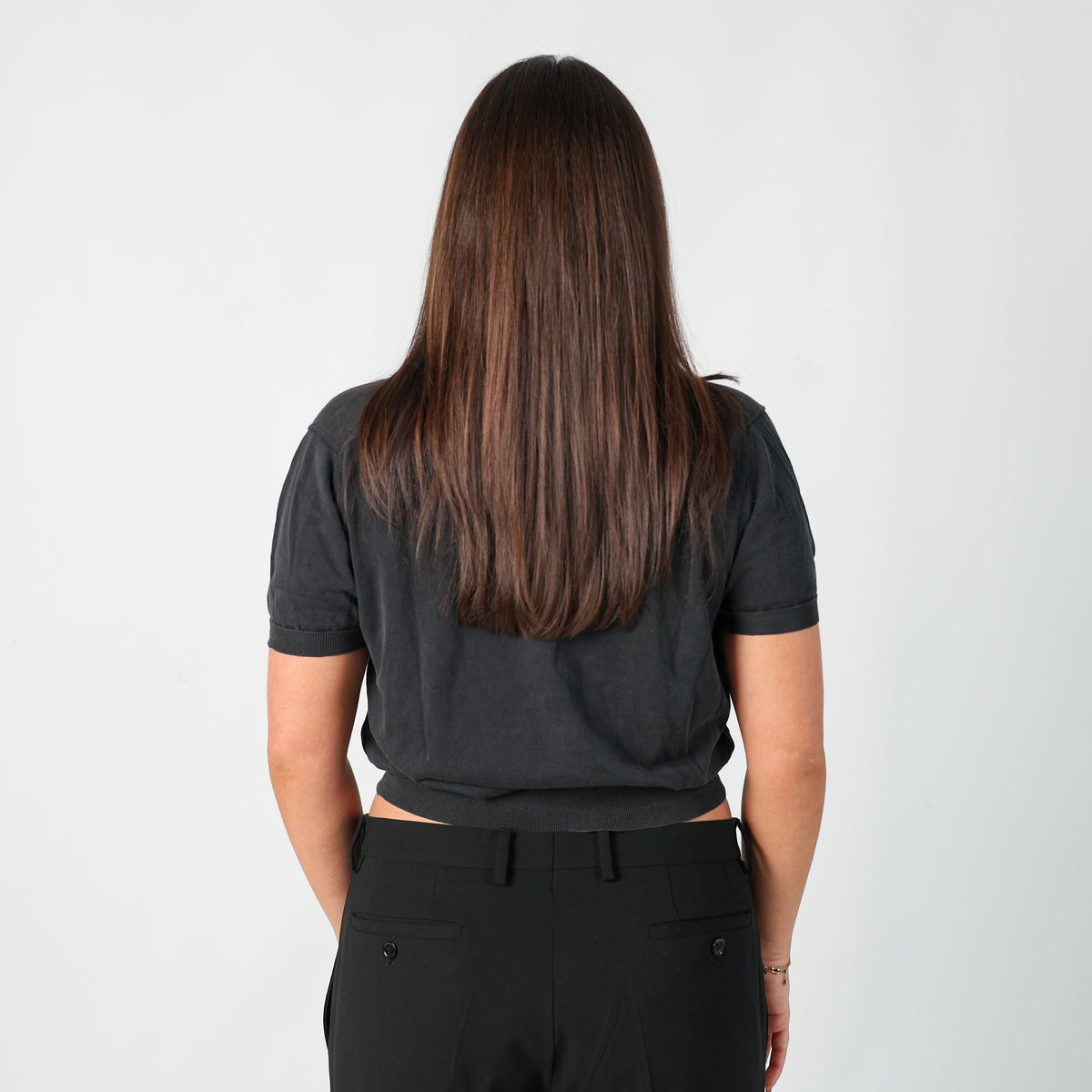 Charcoal Grey Y2K Dolce & Gabbana Woven Top (20)