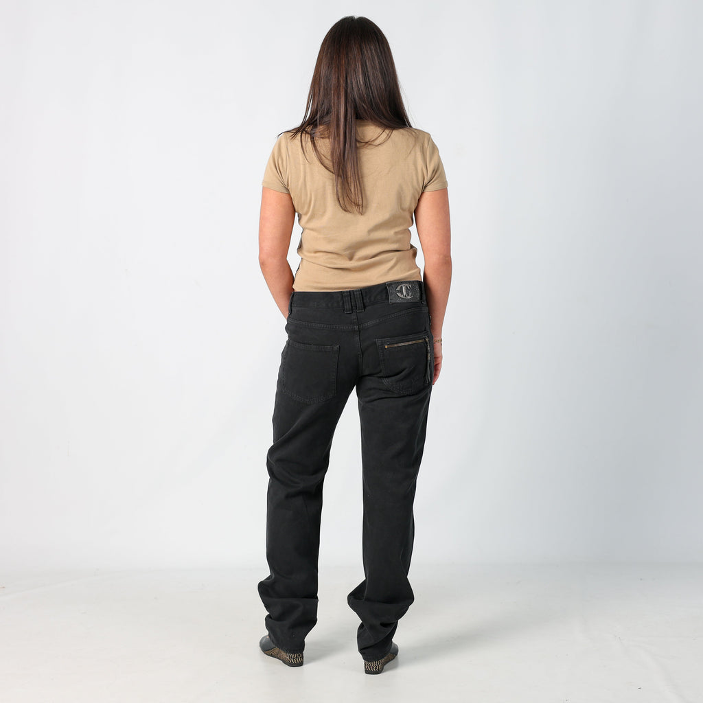 Black Y2K Just Cavalli Straight Jeans (M)