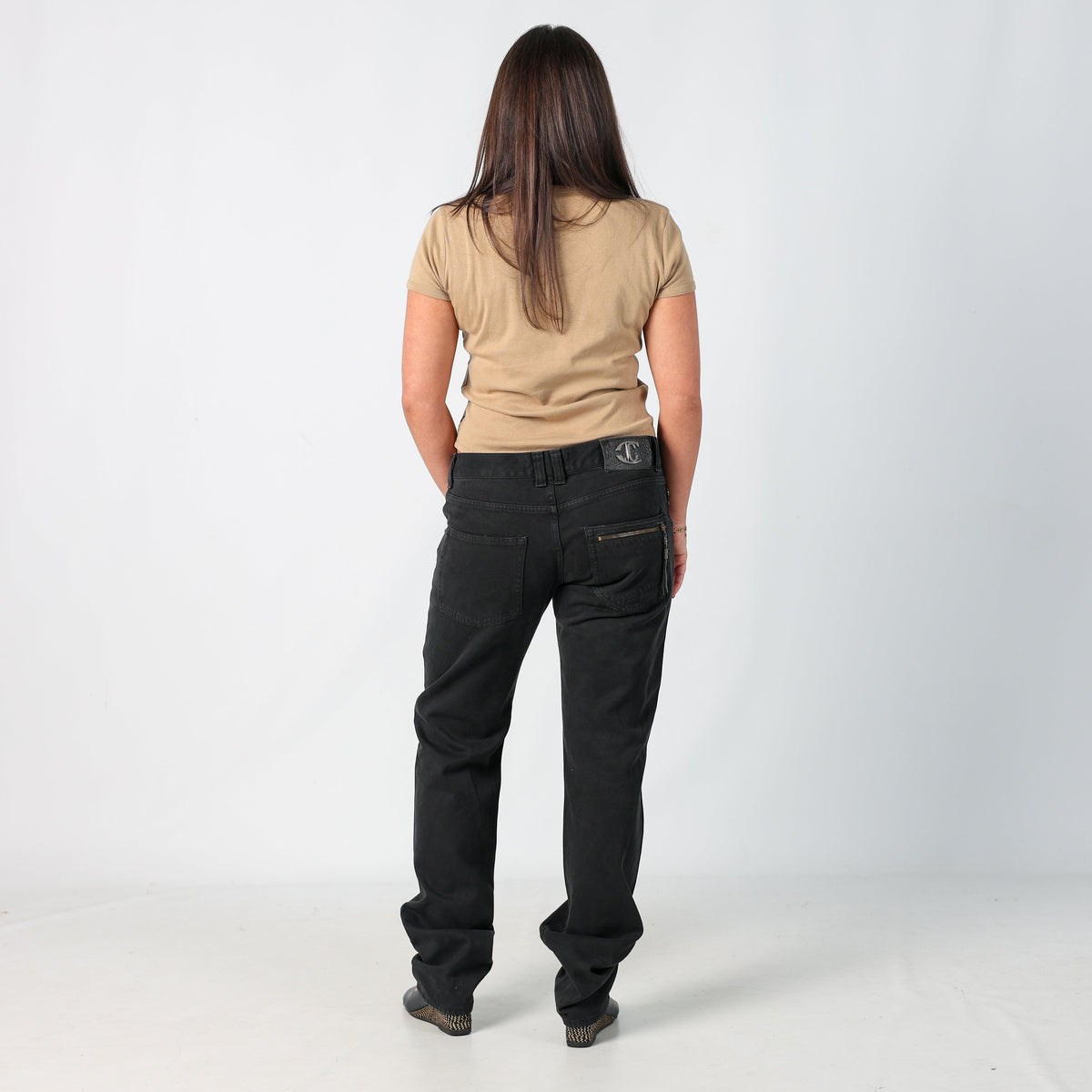 Black Y2K Just Cavalli Straight Jeans (M)