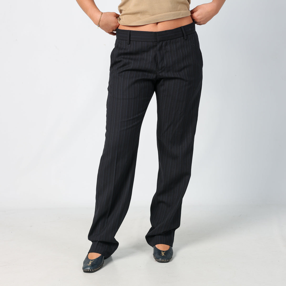 Navy Blue Y2K Just Cavalli Formal Trousers (M)