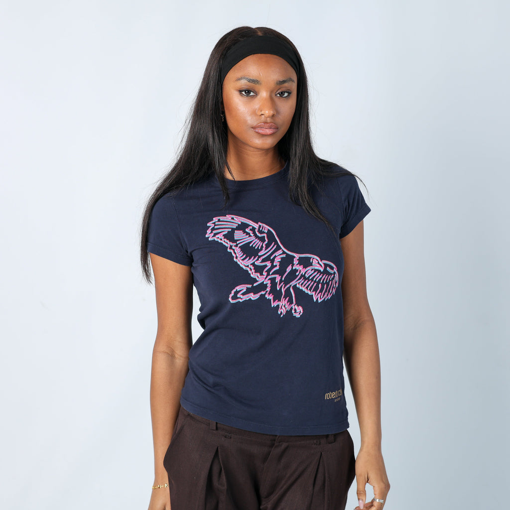 Navy Blue Y2K Roberto Cavalli T-shirt (S)