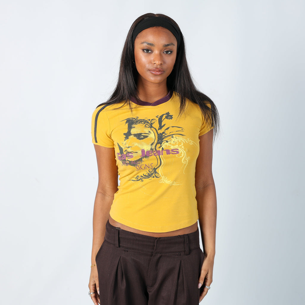 Yellow Y2K GAS T-shirt (XS)